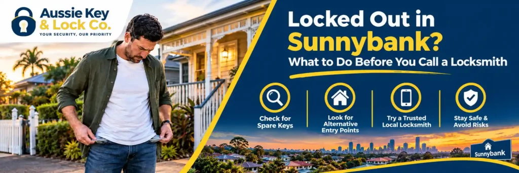 Homeowner locked out of a house in Sunnybank before calling a local locksmith.