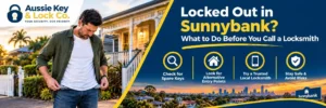 Homeowner locked out of a house in Sunnybank before calling a local locksmith.